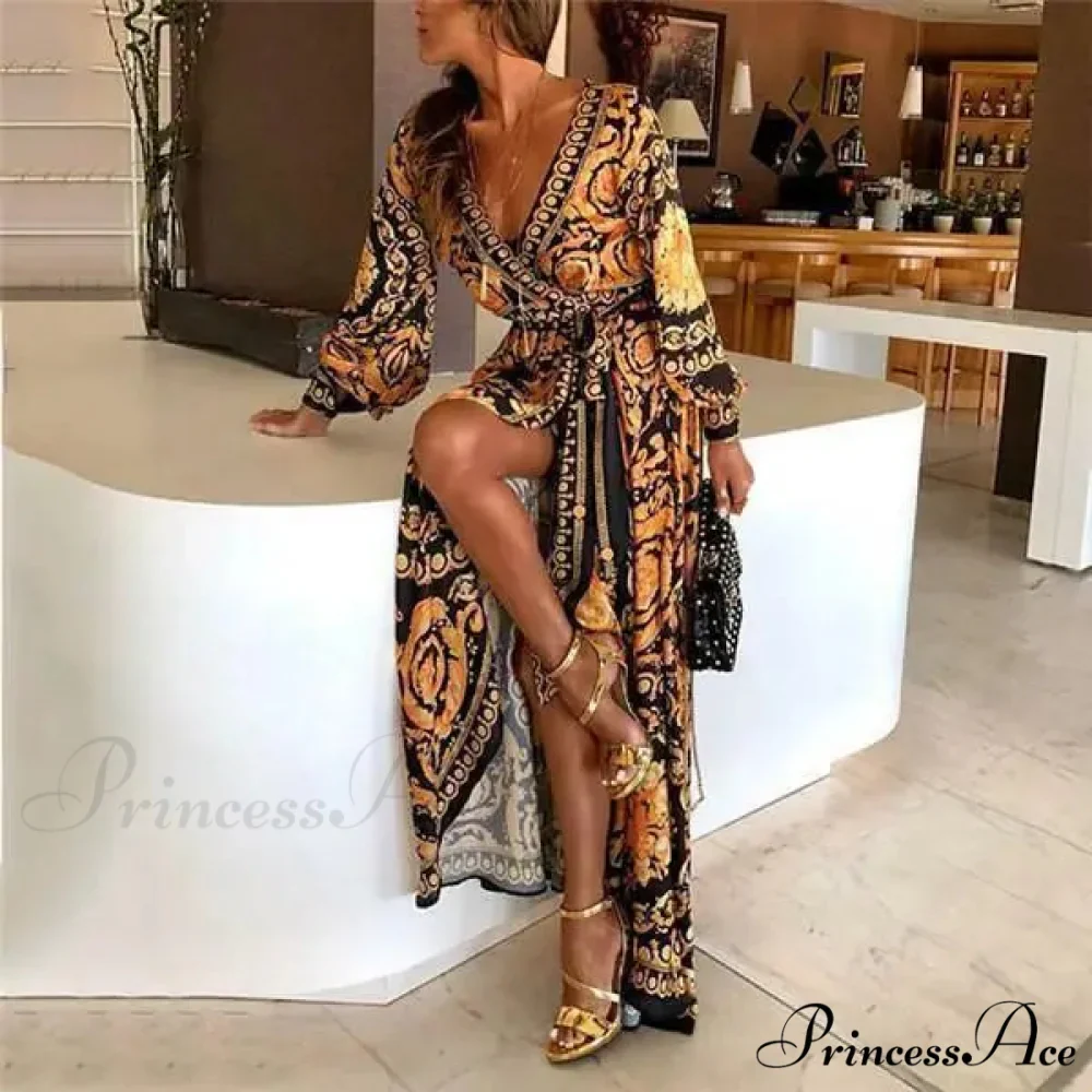 Stylish Cultural Bohemian Pattern Maxi Dress - Image 2