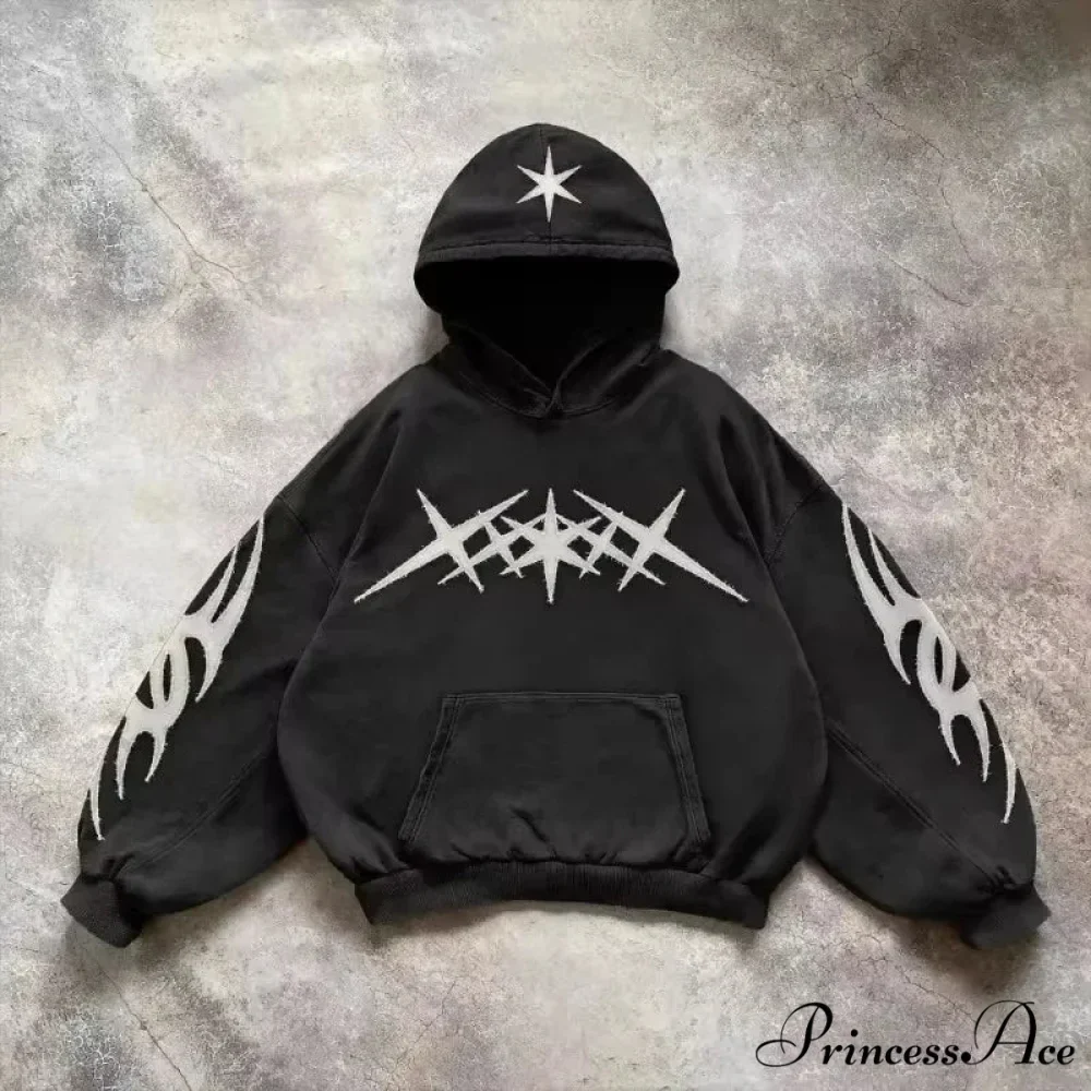 Stylish Design Patch Pullover Hoodie