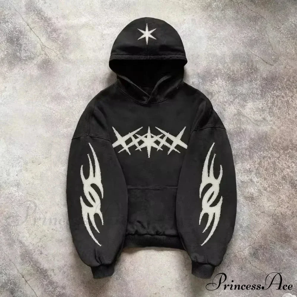 Stylish Design Patch Pullover Hoodie - Image 2
