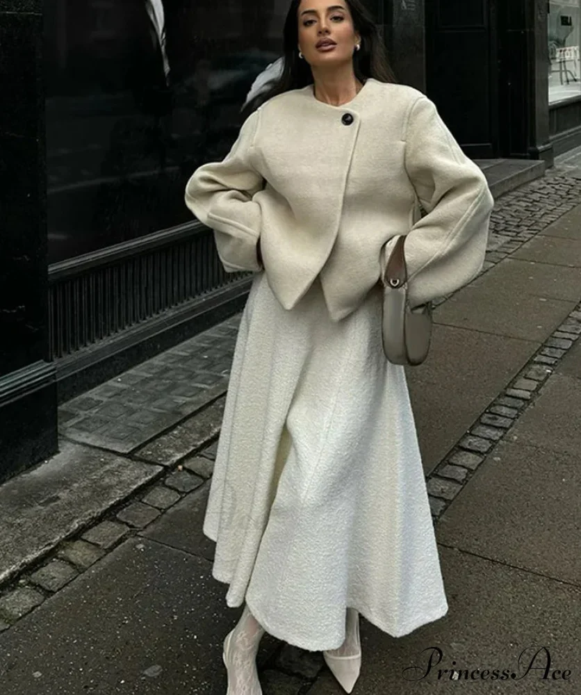Stylish Durable Wool Single Button Overcoat - Image 2