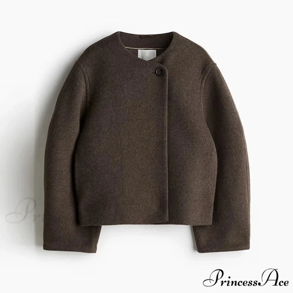 Stylish Durable Wool Single Button Overcoat - Image 3