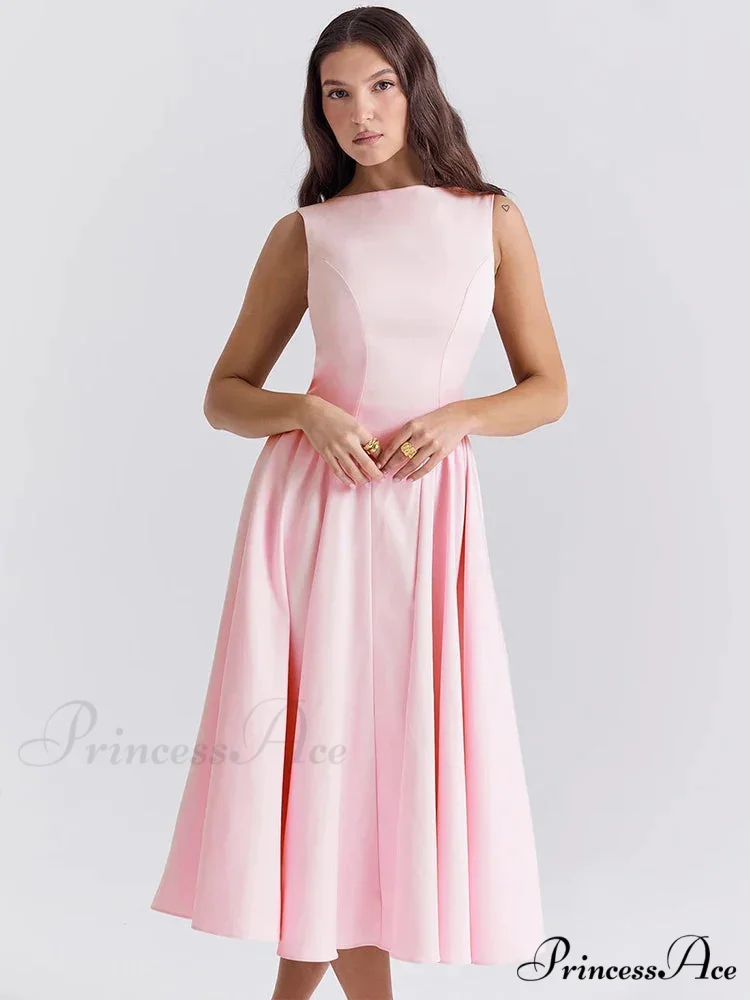 Stylish Folded A-line Holiday Dress - Image 4