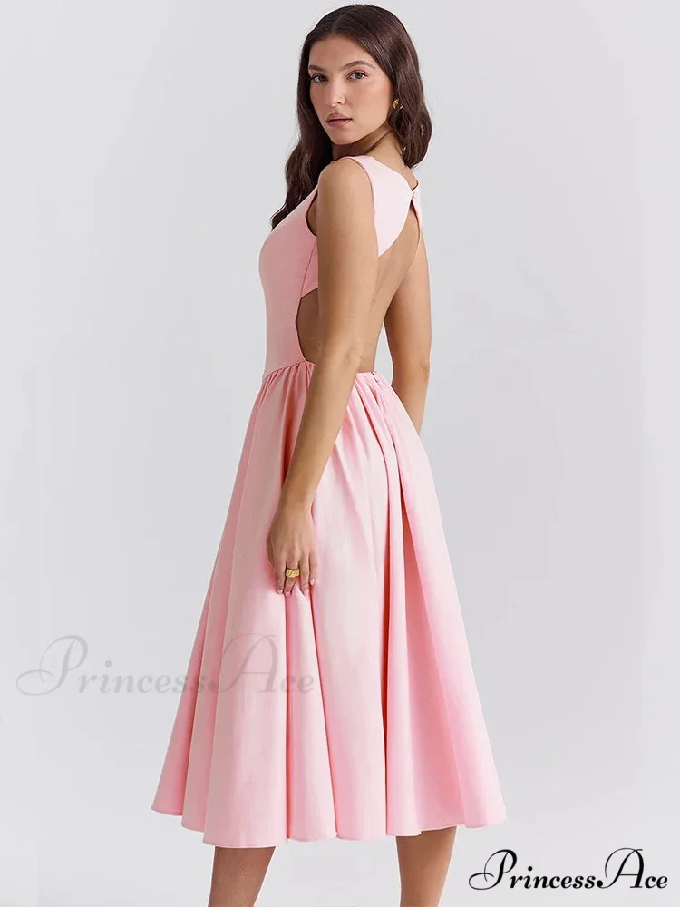 Stylish Folded A-line Holiday Dress - Image 5