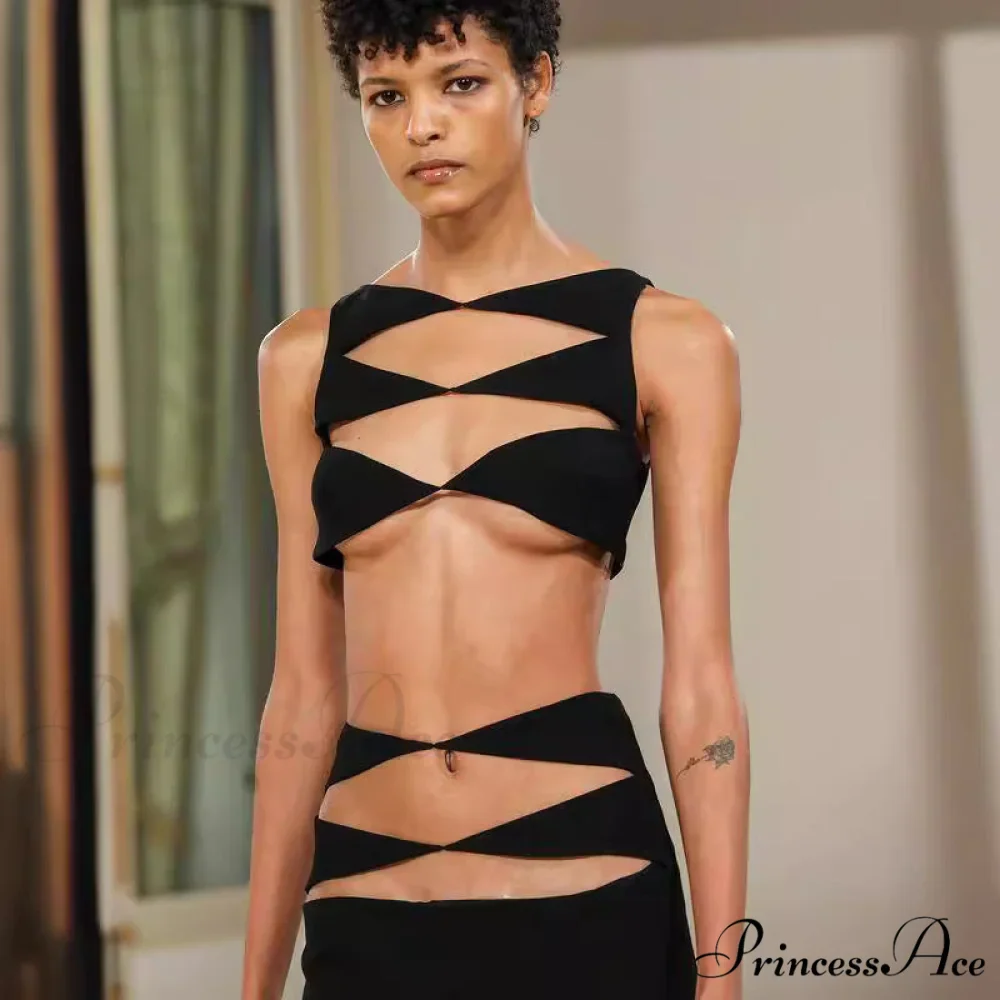 Stylish Hollow-Cut Two-Piece Bandage Dress Celebrity Prom Dress - Image 2