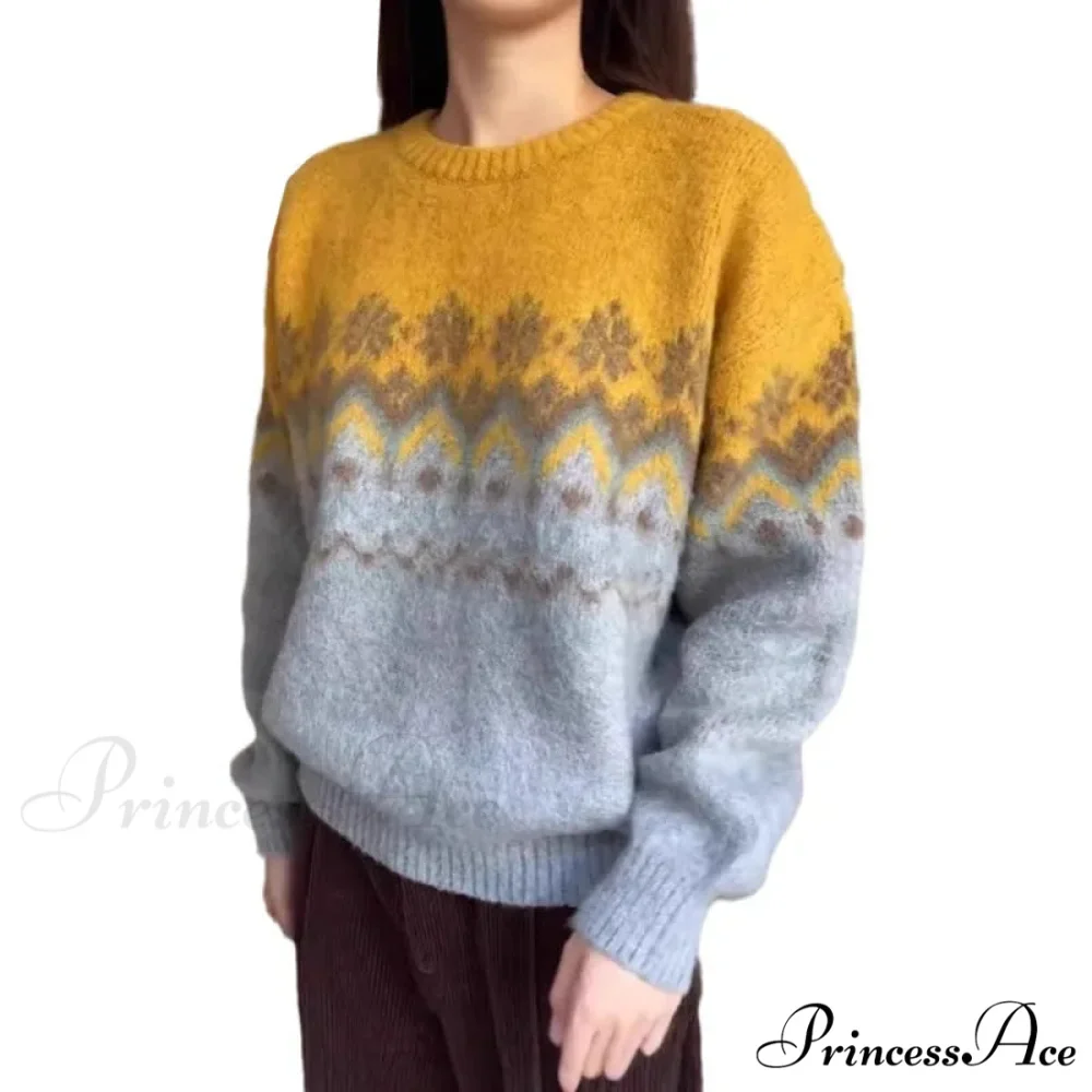 Stylish Informal Patterned Extended Sleeve Jumper - Image 4