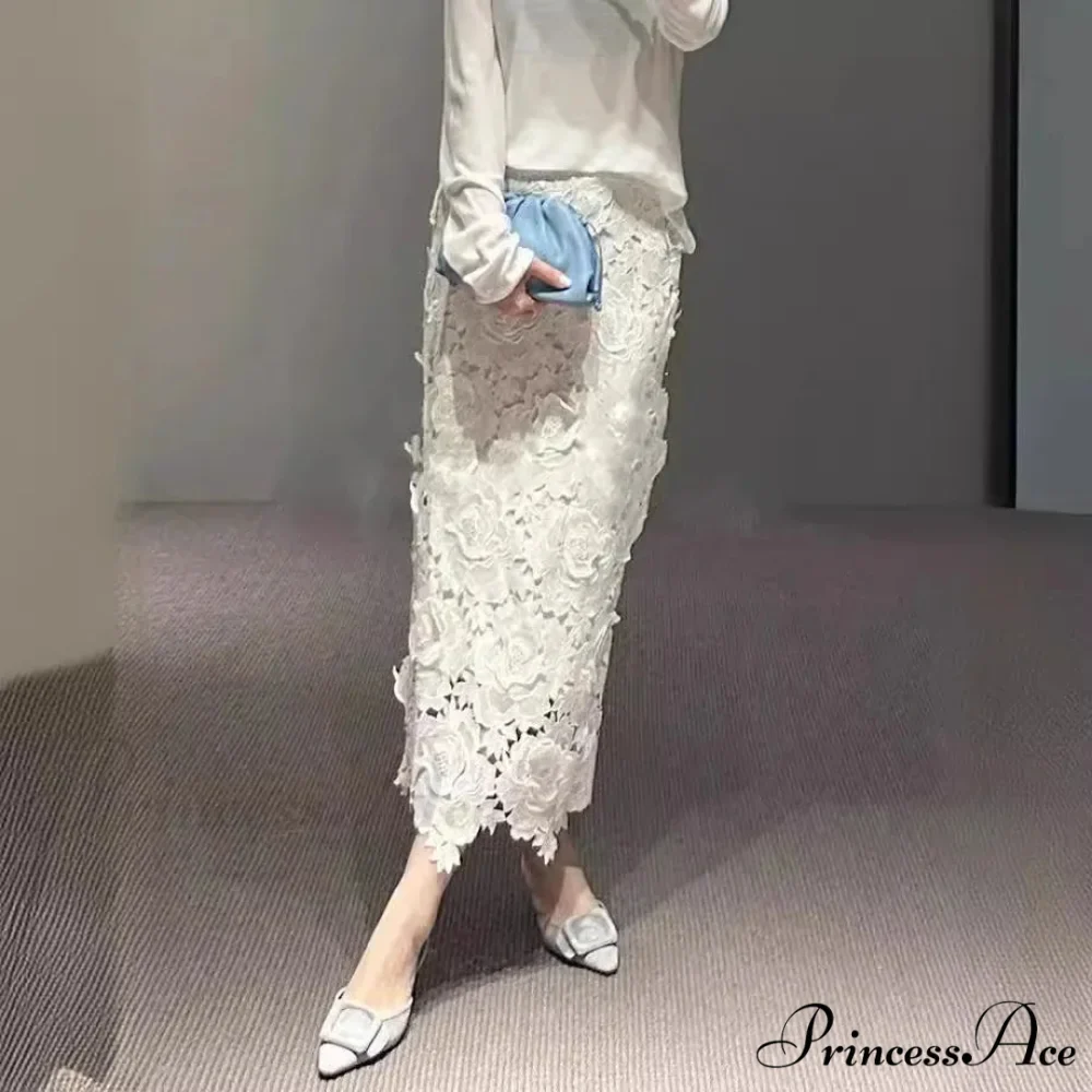 Stylish Lace Pencil Skirt for Women Work Cocktail Party - Image 3
