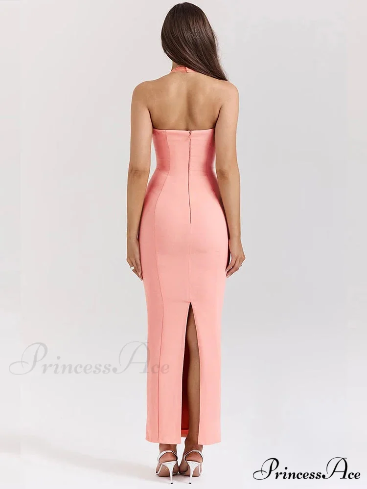 Stylish Long Lean Bodycon Holiday Dress - Image 4