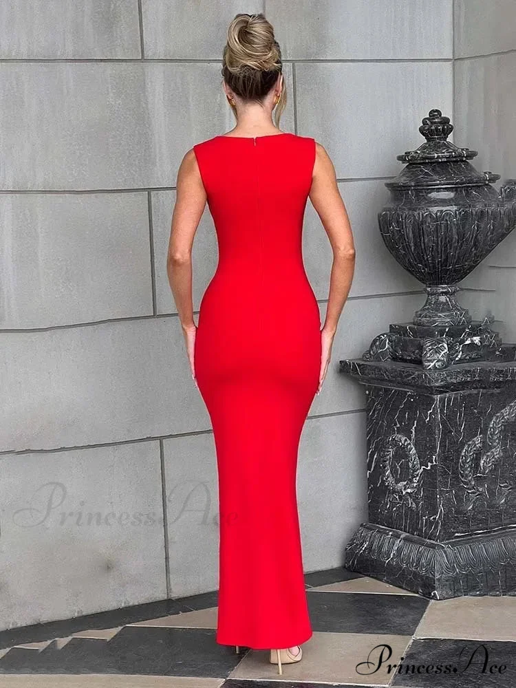Stylish Long Lean Bodycon Holiday Dress - Image 8
