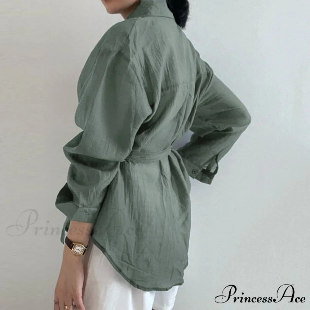 Stylish Long Sleeve Solid Baggy Sun Protection Top - Image 2