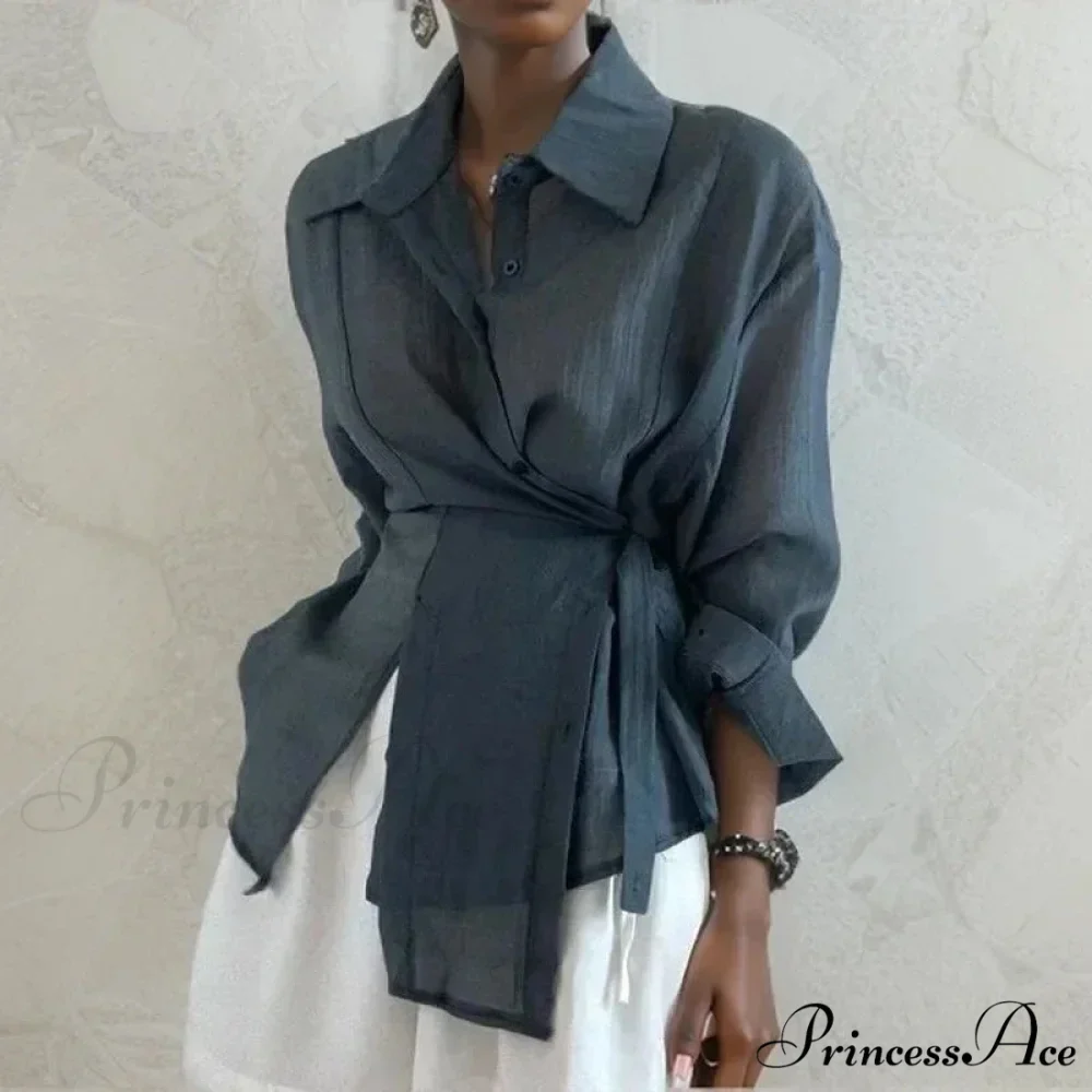Stylish Long Sleeve Solid Baggy Sun Protection Top - Image 4