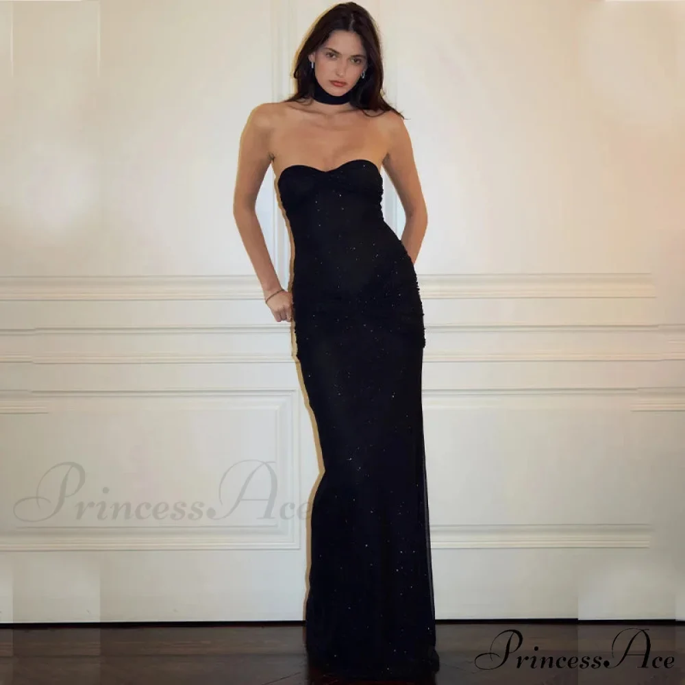 Stylish Off-The-Shoulder Sparkling Mermaid Maxi Dress - Image 2
