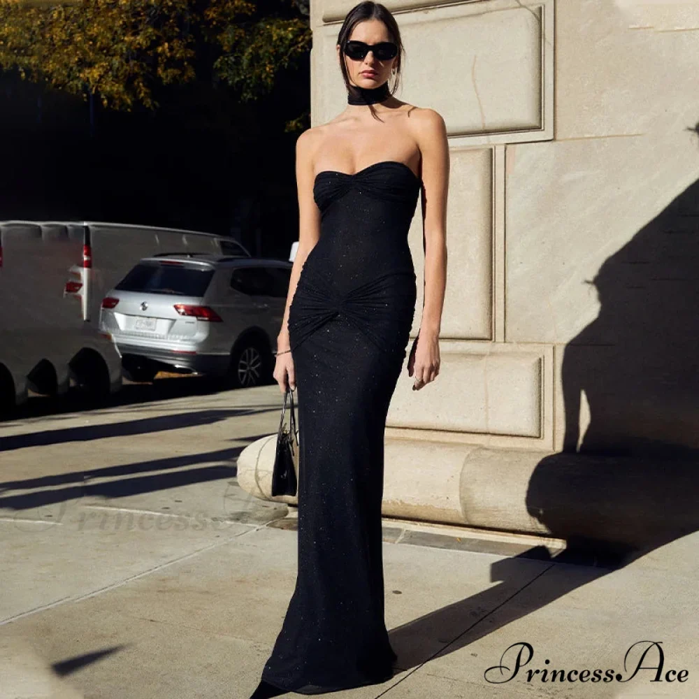 Stylish Off-The-Shoulder Sparkling Mermaid Maxi Dress - Image 6