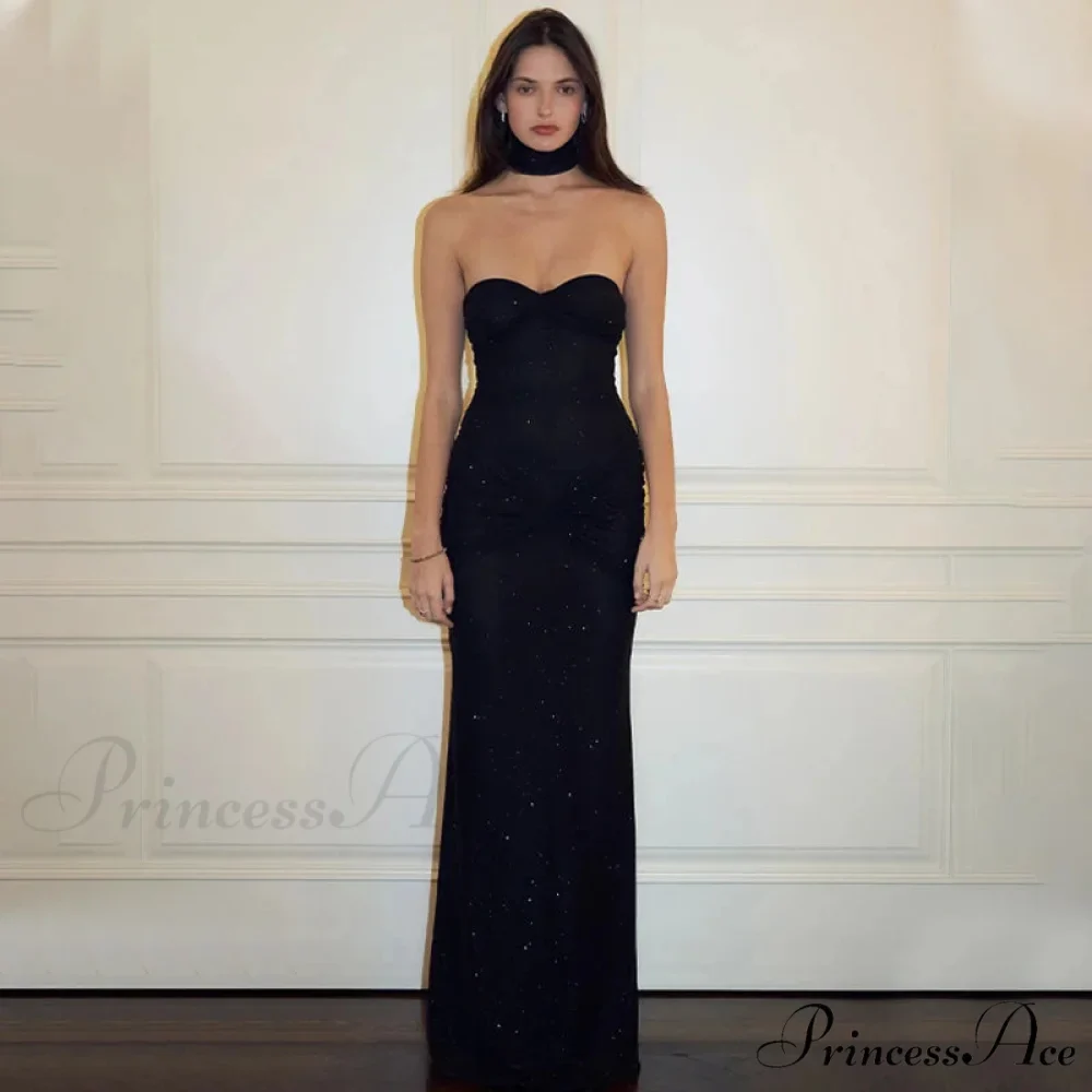 Stylish Off-The-Shoulder Sparkling Mermaid Maxi Dress - Image 7