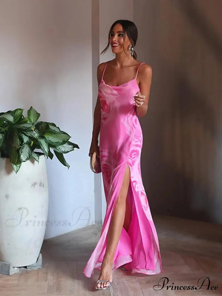 Stylish Plunging Neckline Seaside Frills Open-Backed Flower Dress - Image 7