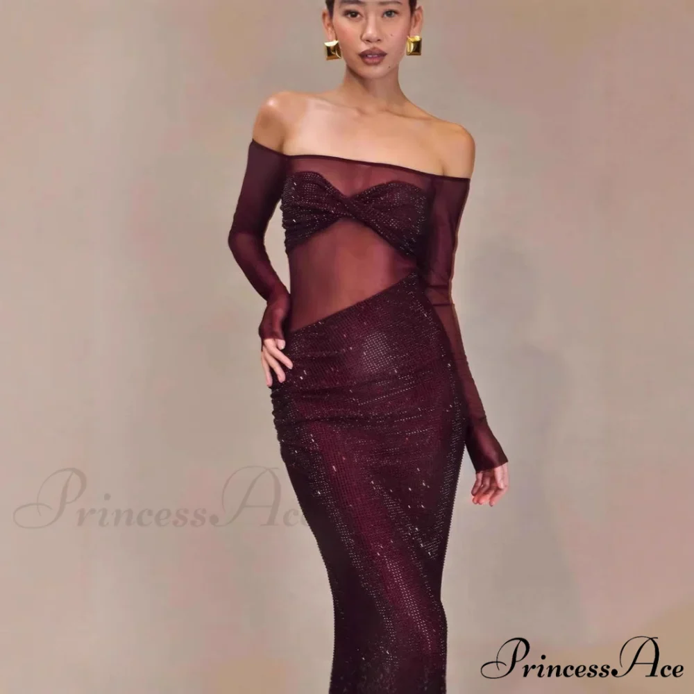 Stylish Single-Shoulder Sparkling Fitted Prom Gown - Image 4