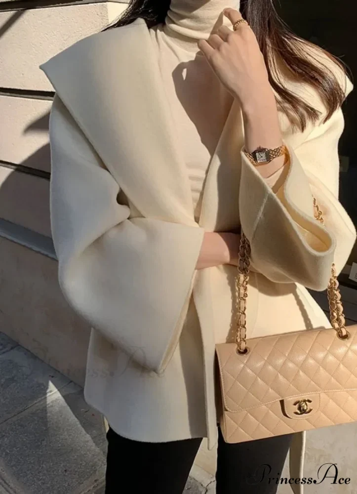 Stylish Tan Woolen Hooded Overcoat - Image 6