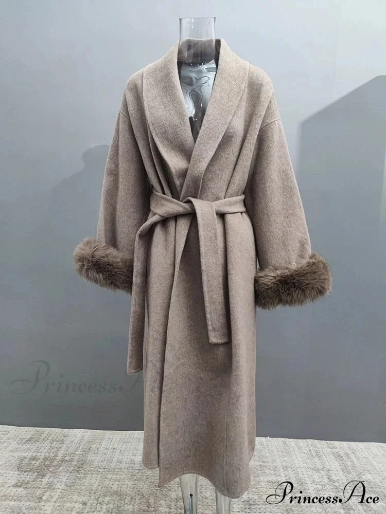 Stylish Tan Woolen Tops Overcoat - Image 5