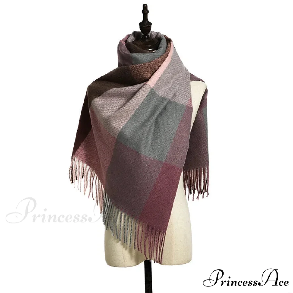 Stylish Tartan Cashmere Winter Scarf - Image 10