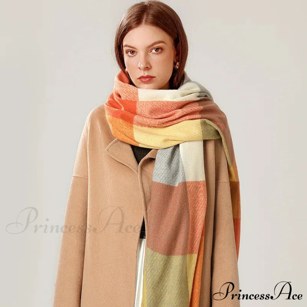 Stylish Tartan Cashmere Winter Scarf - Image 3