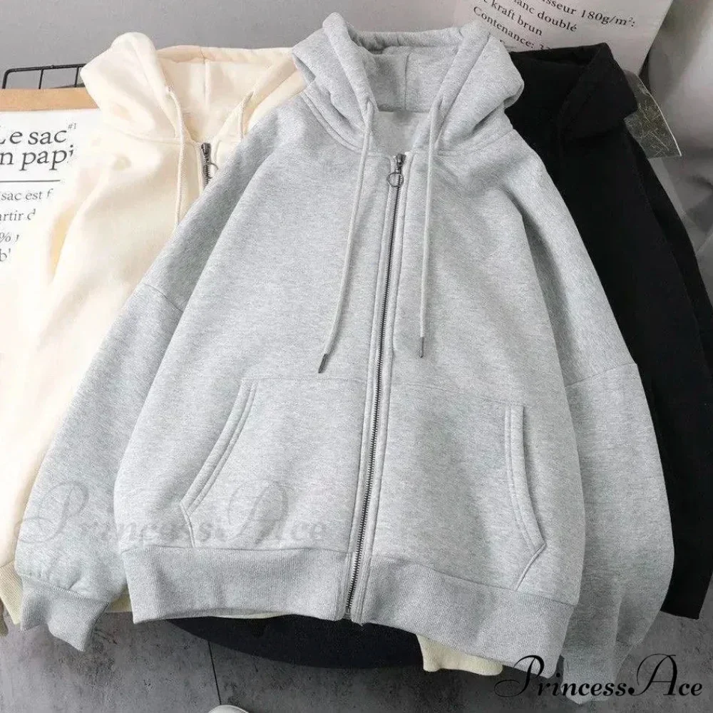 Stylish Trend Fleece Padded Zipper Hoodie - Image 11