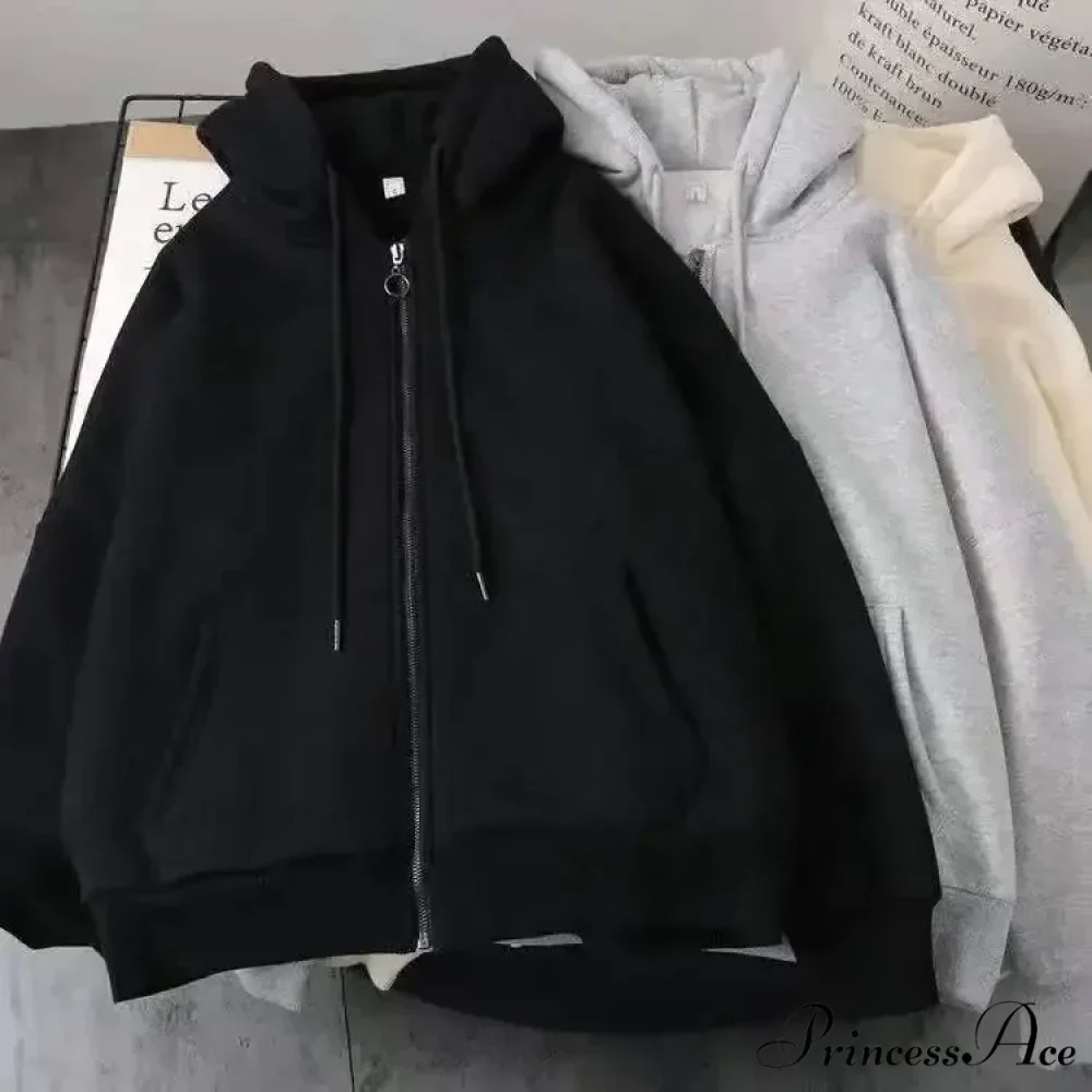 Stylish Trend Fleece Padded Zipper Hoodie - Image 12