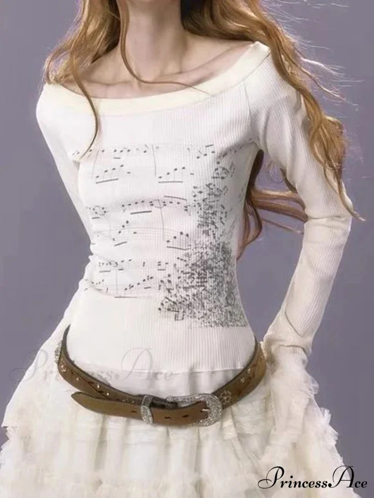 Stylish Trim Fit Versatile Grunge Lace Patch Knit Top - Image 5