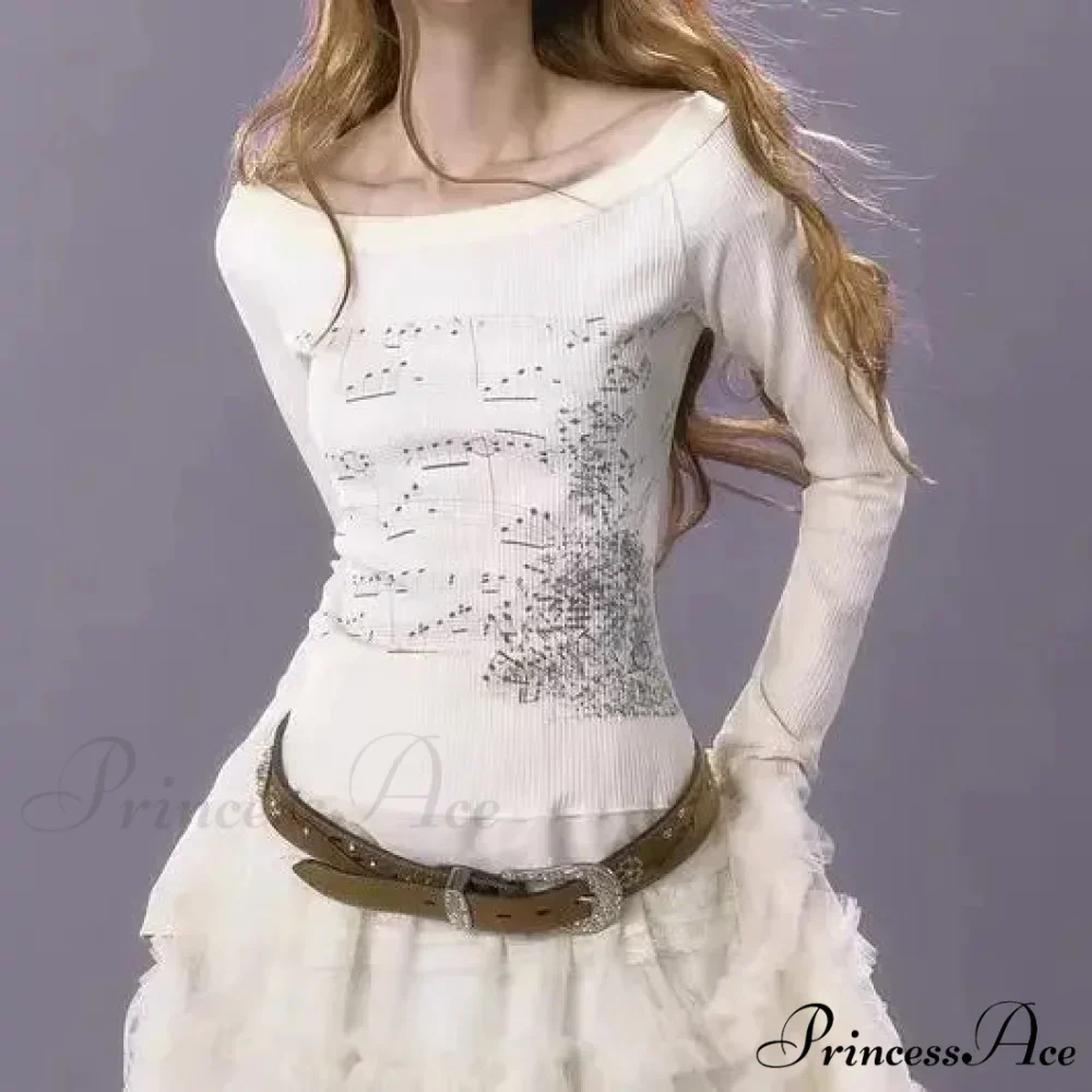 Stylish Trim Fit Versatile Grunge Lace Patch Knit Top - Image 6