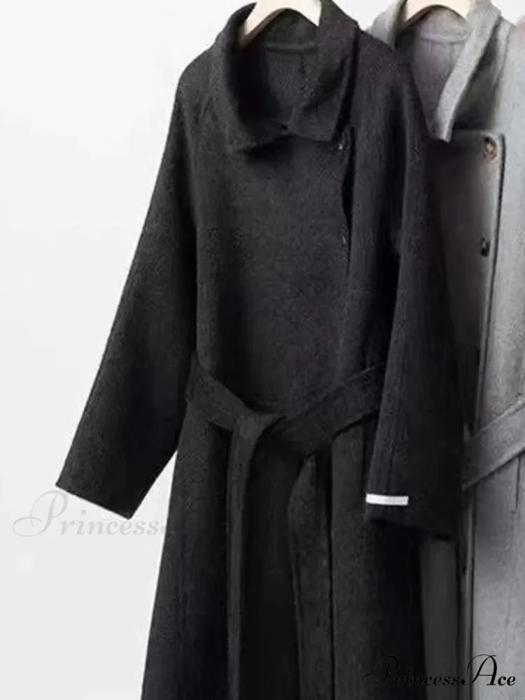 Stylish Turtleneck Wool Cashmere Overcoat - Image 6