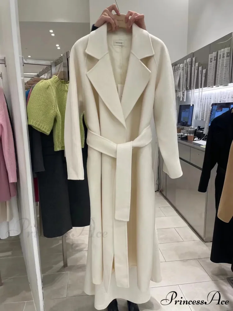 Stylish Woolen Cinched Long Overcoat - Image 7
