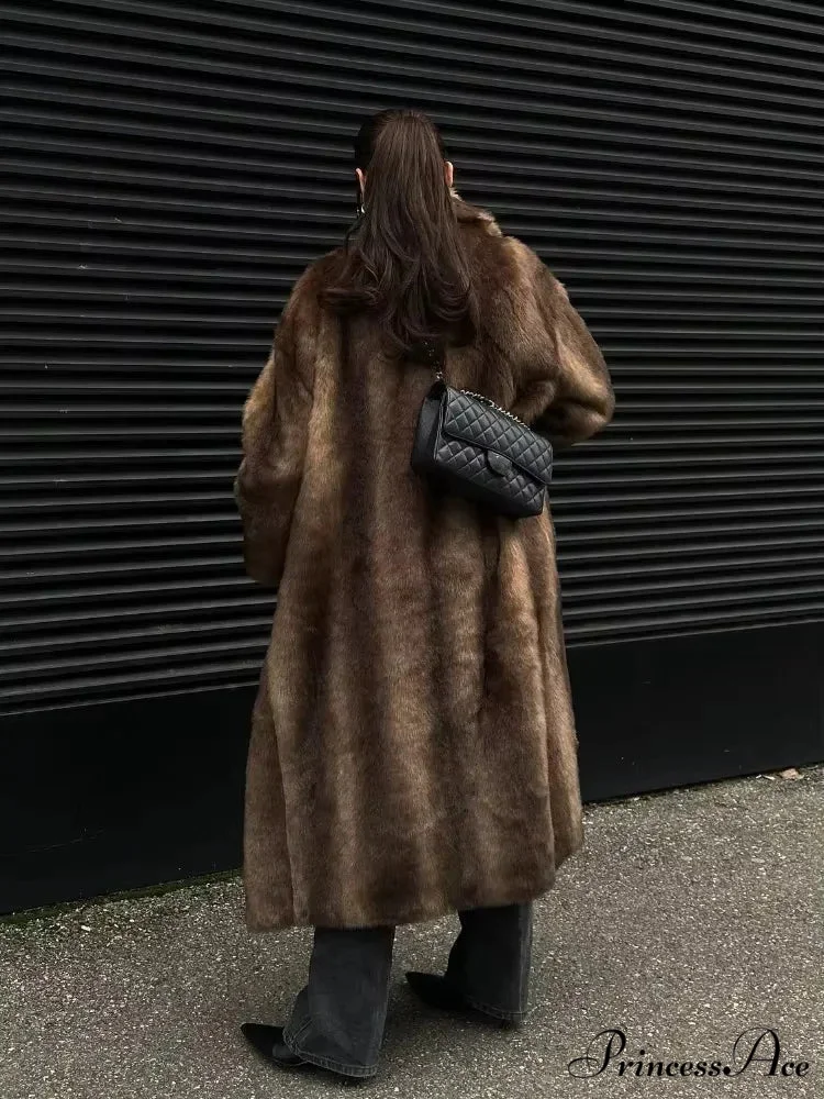 Stylish Woolen Cinched Long Sleeve Overcoat - Image 2