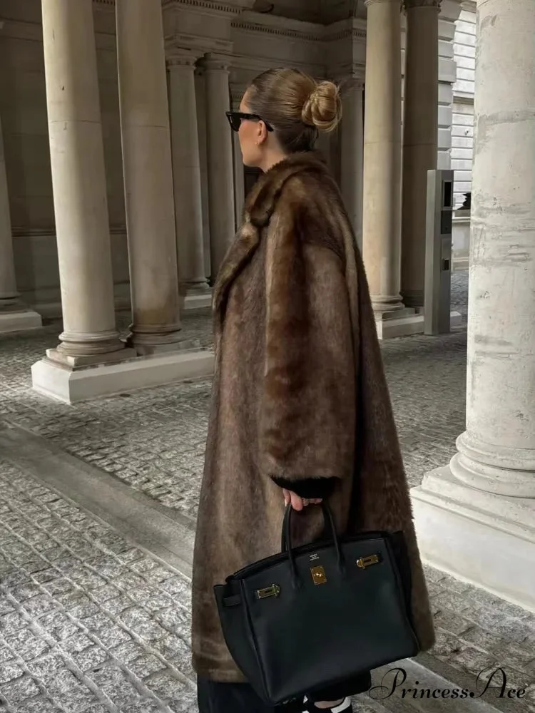 Stylish Woolen Cinched Long Sleeve Overcoat - Image 5