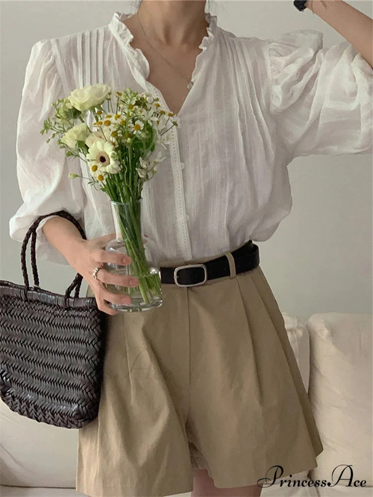 Sugary Balloon Sleeve Generous Retro Blouse - Image 2