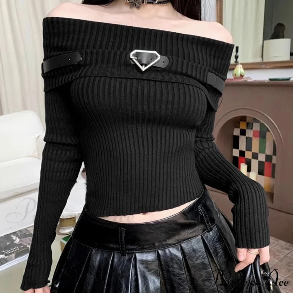 Sweet Off Shoulder Ribbed Crop Long Sleeve Slim Fit Knit Top
Modified Title: Charming Off Shoulder Ribbed Crop Long Sleeve Trim Fit Knit Top - Image 4