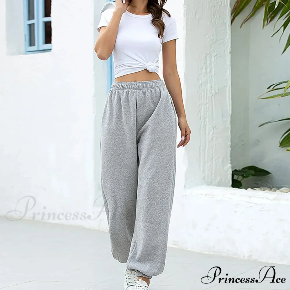 Synthetic High Waist Casual Trousers - Image 2
