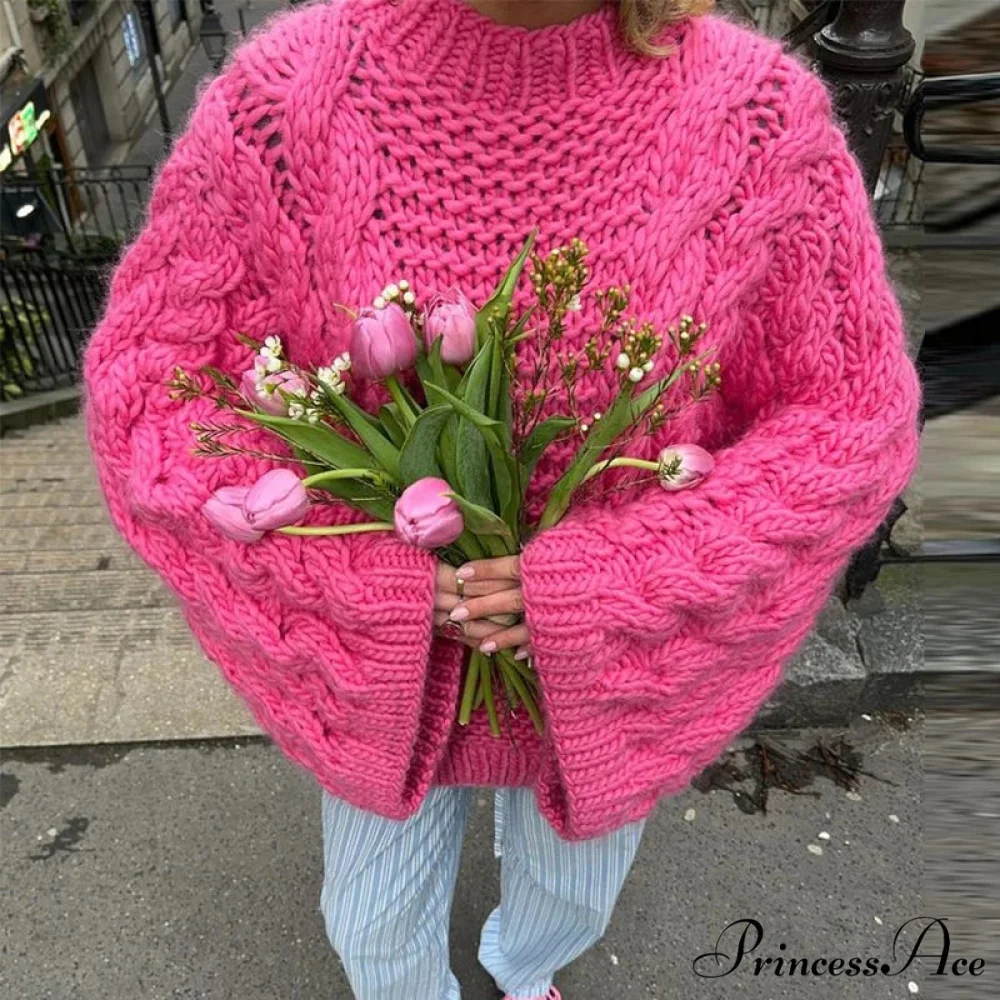 Tall Collar Broad Extended Sleeve Baggy Jumper - Image 9