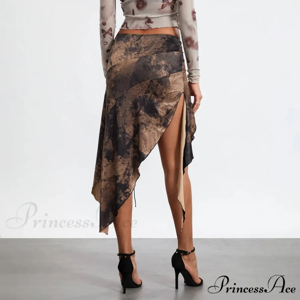 Tall Separated Retro Pattern Skirt - Image 2