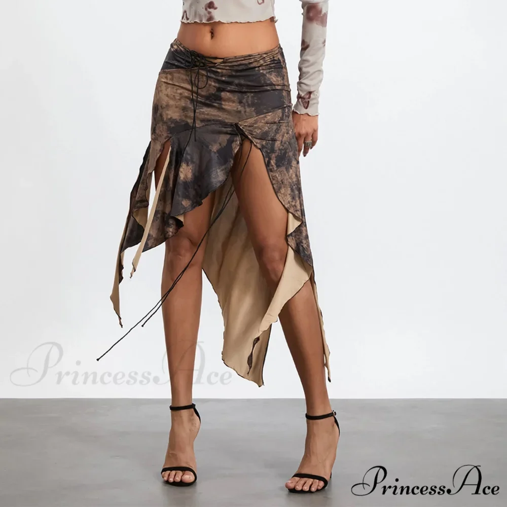 Tall Separated Retro Pattern Skirt - Image 3