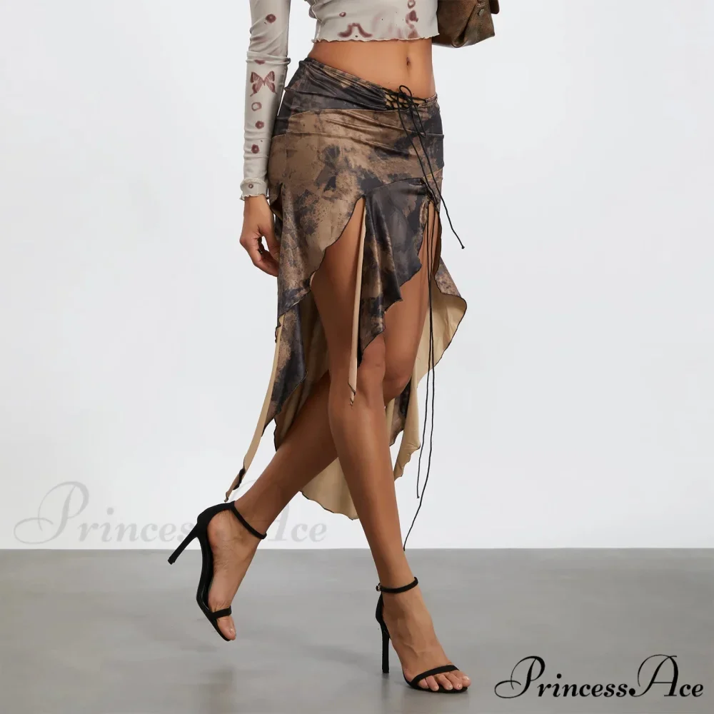 Tall Separated Retro Pattern Skirt - Image 5