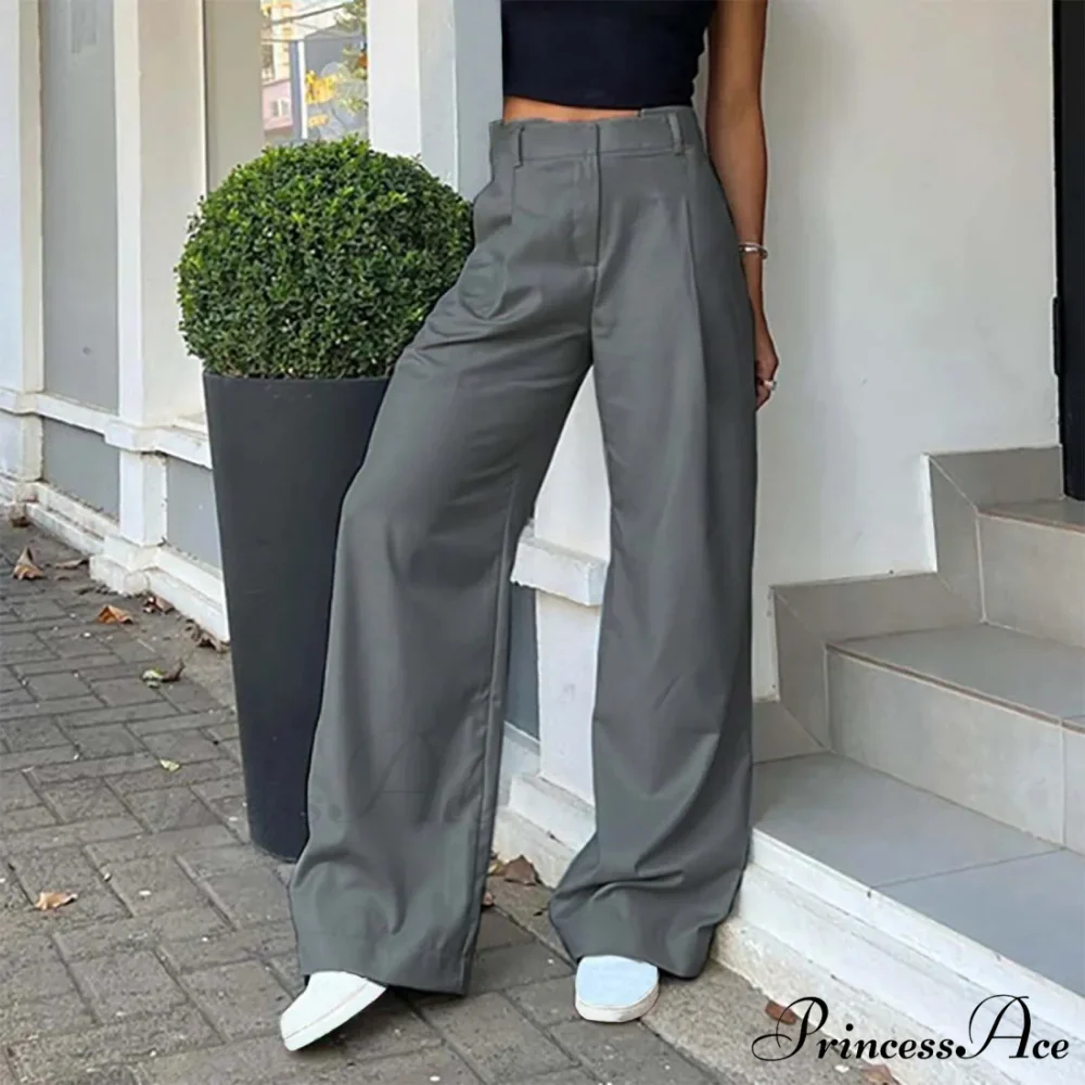 Tall Waist Baggy Fit Cargo Broad Trousers - Image 2