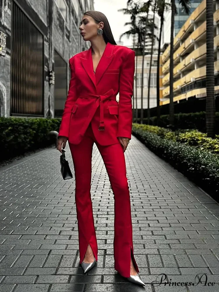 Tall Waist Crimson Collar Suit Coat - Image 2