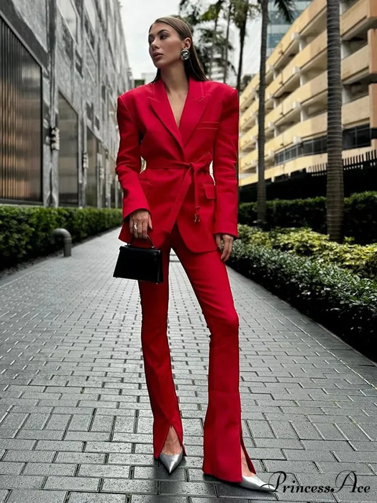 Tall Waist Crimson Collar Suit Coat - Image 3