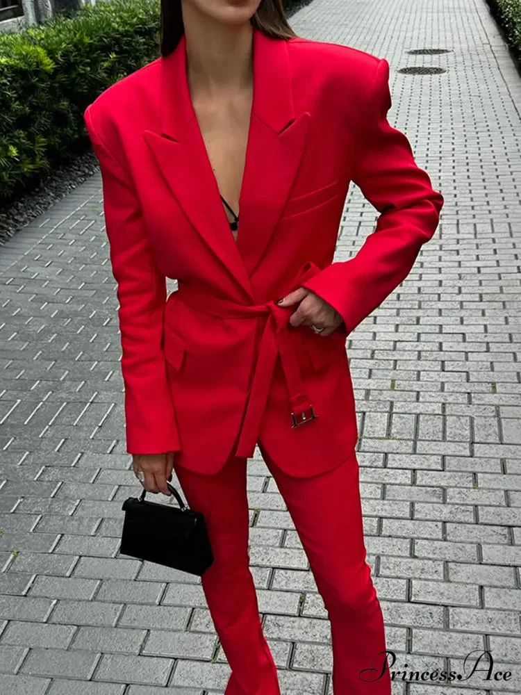 Tall Waist Crimson Collar Suit Coat - Image 5