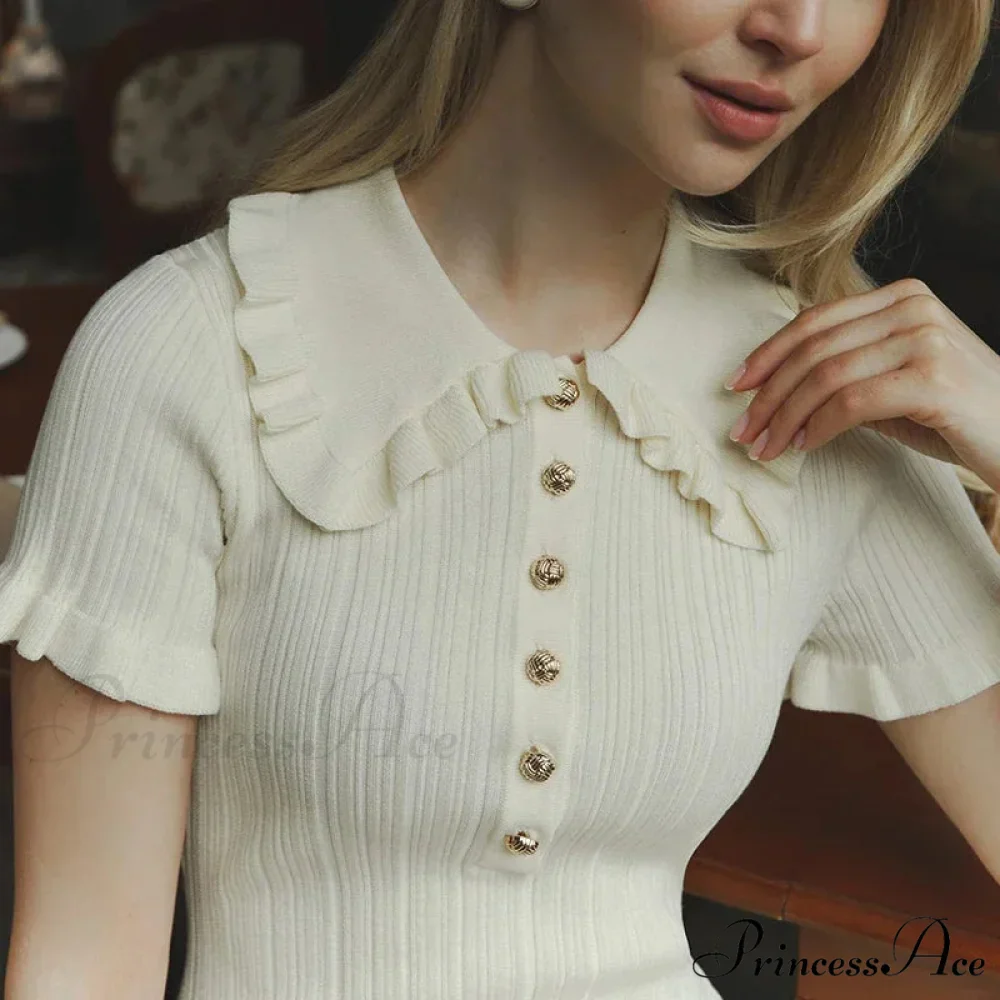 Tall-Waist Knitted Retro Mini Dress - Image 5