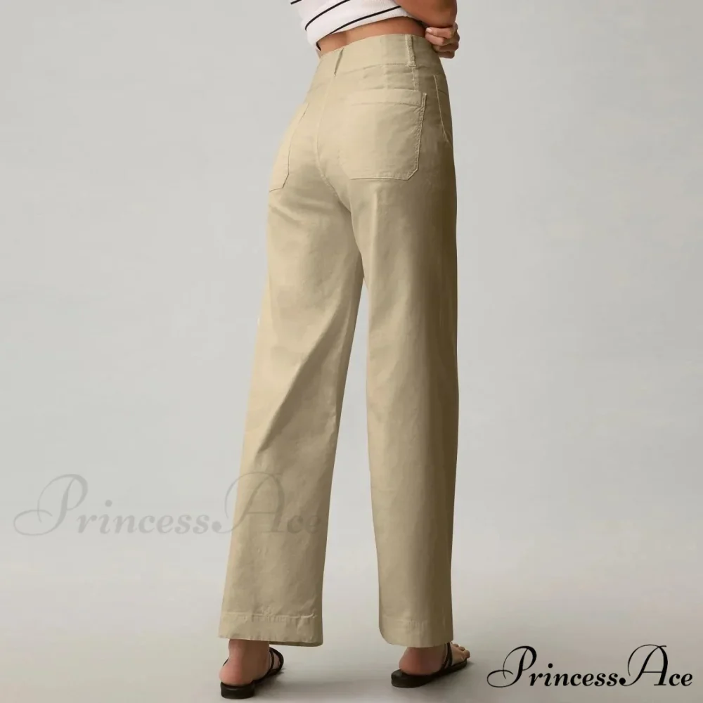 Tall Waist Patch Pocket Straight Trousers - Image 4