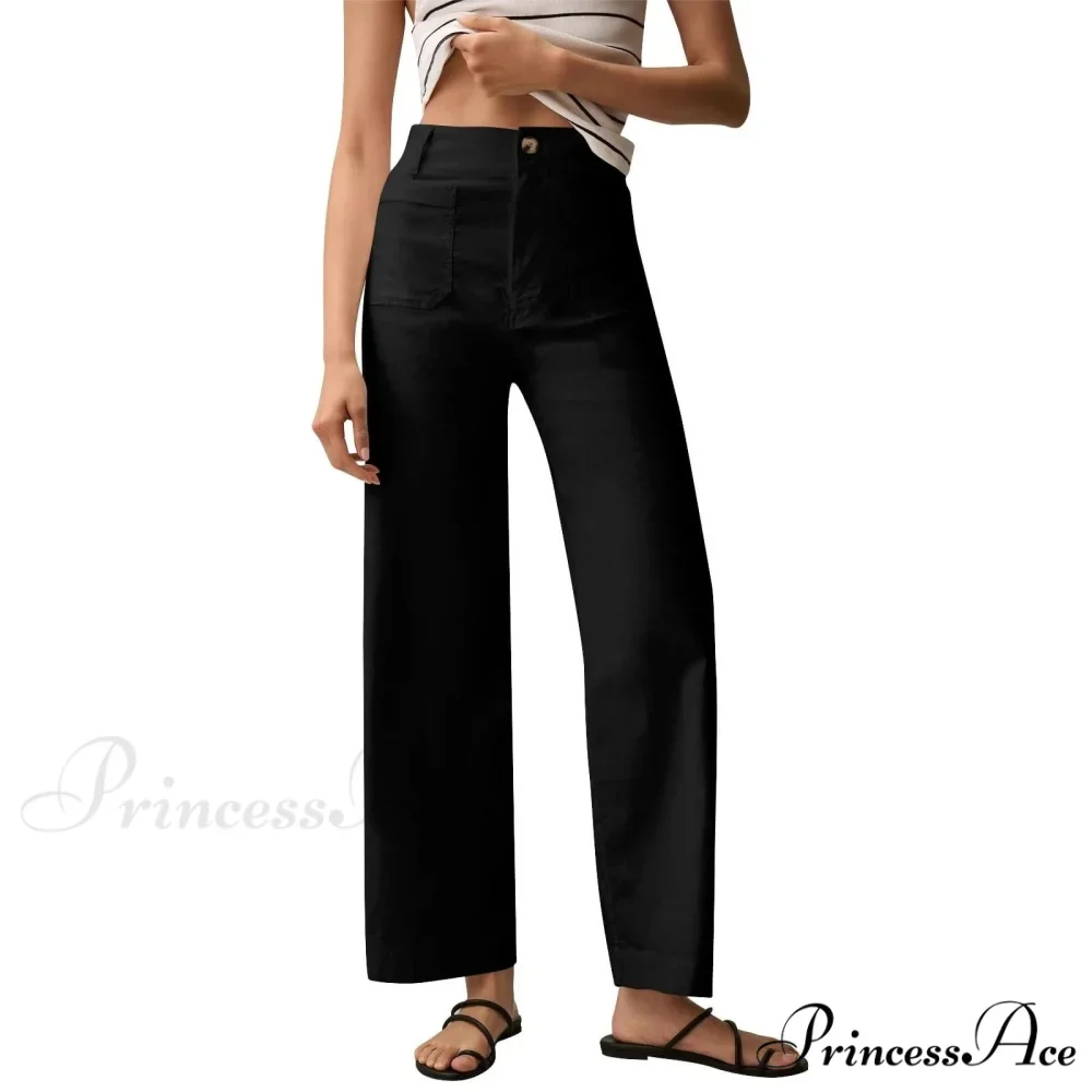 Tall Waist Patch Pocket Straight Trousers - Image 5