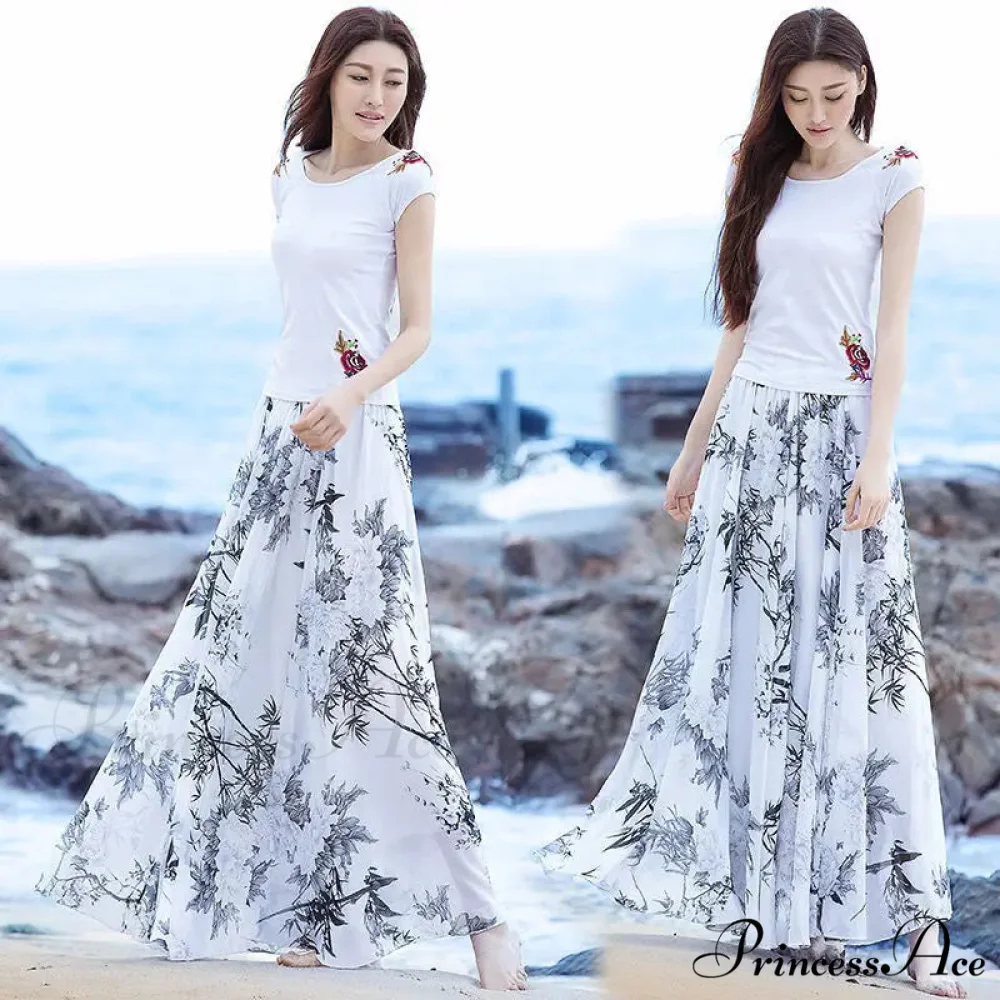 Tall Waist Stretchy Waist Midi Full Long Skirt 2024 - Image 7