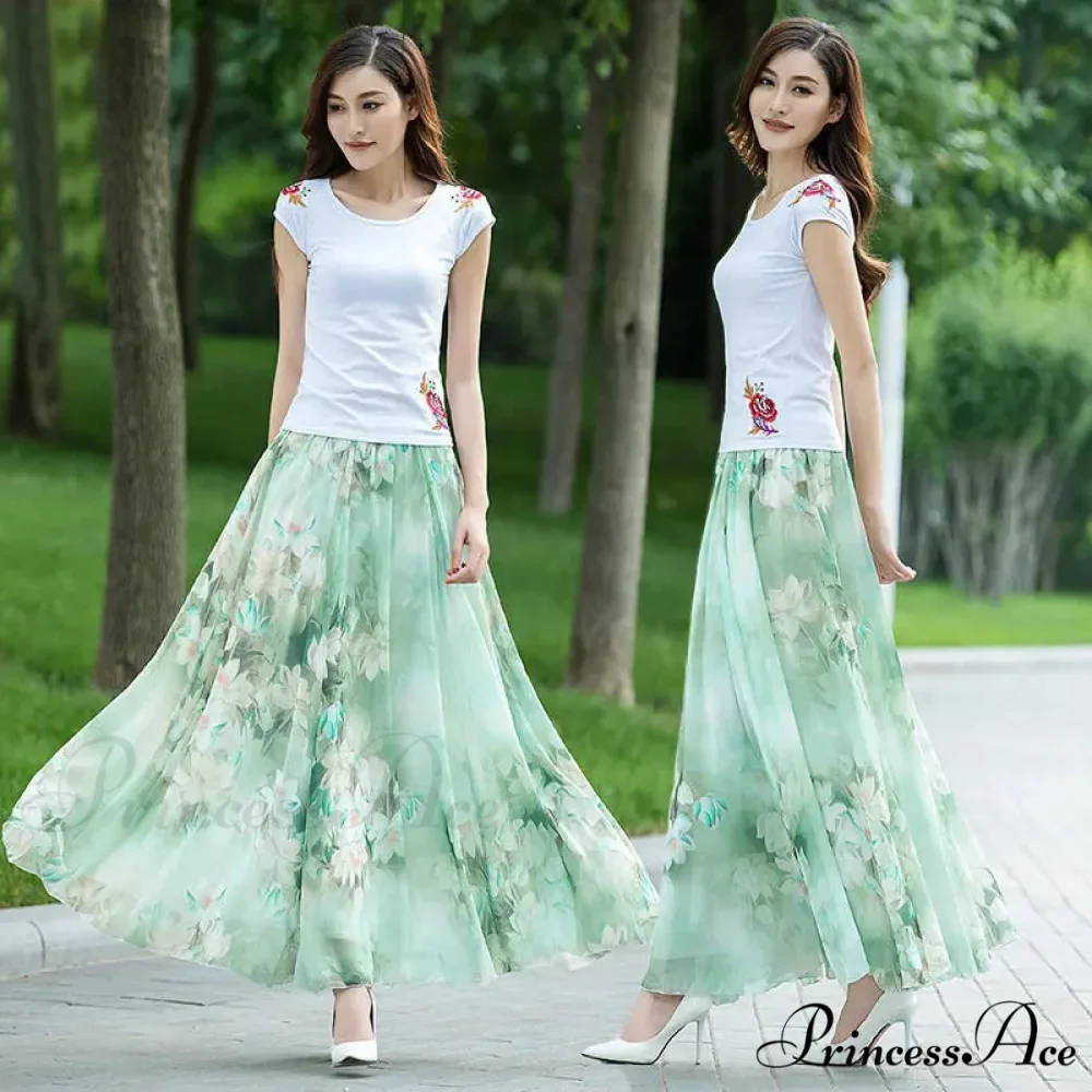 Tall Waist Stretchy Waist Midi Full Long Skirt 2024 - Image 8