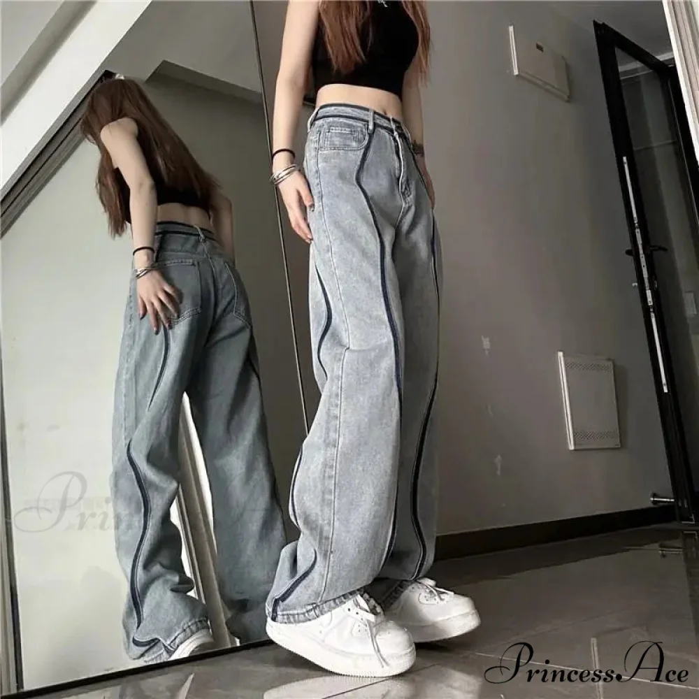 Tall Waisted Baggy Straight Denim Trousers - Image 3