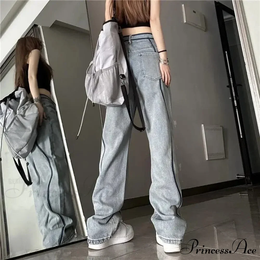 Tall Waisted Baggy Straight Denim Trousers - Image 6