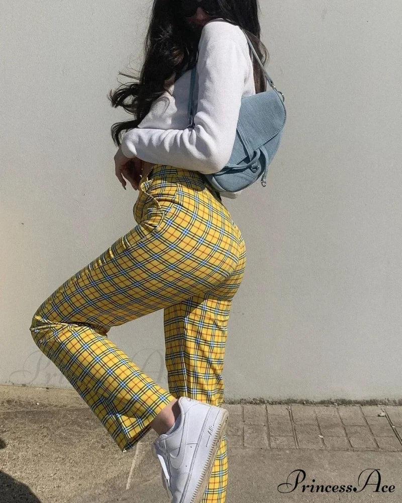 Tall-Waisted Slimming Informal Plaid Fashion Pant - Image 4